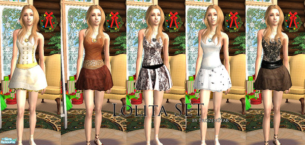 Sims 2 — Lolita by FrozenStarRo — Some cute outfits for female adult sims ^_^ Based on the ballerina outfit that comes