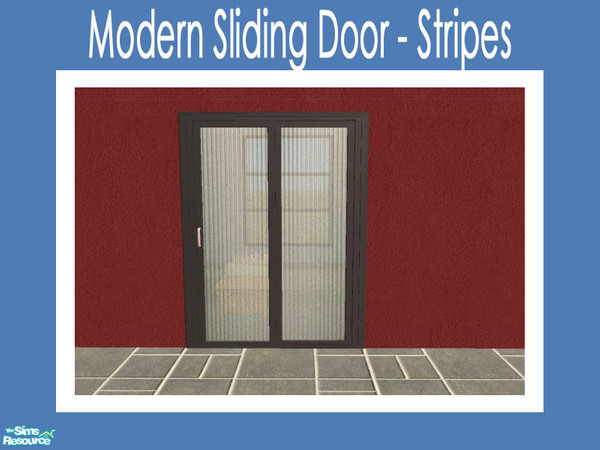 Sims 2 — Modern Sliding Door - Stripes by Shakeshaft — Part of a set of Glass recolours for my Modern Windows and Doors