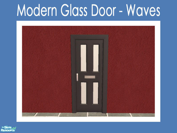 Sims 2 — Modern Glass Door - Waves by Shakeshaft — Part of a set of Glass recolours for my Modern Windows and Doors Set.