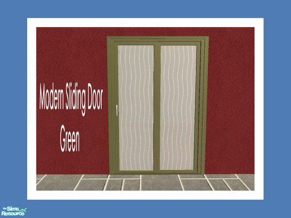 Sims 2 — Modern Sliding Door - Green by Shakeshaft — Part of a recolour set of Frames for my Modern Windows and Doors