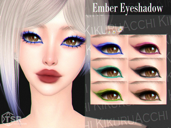 Sims 4 — Ember Eyeshadow by Kikuruacchi — - It is suitable for Female and Male. ( Teen to Elder ) - 6 swatches - HQ