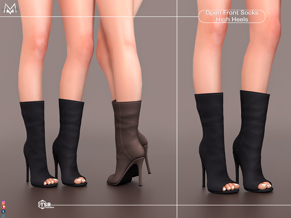 Sims 4 — Open Front Socks High Heels S503 by Mermalade — New Mesh