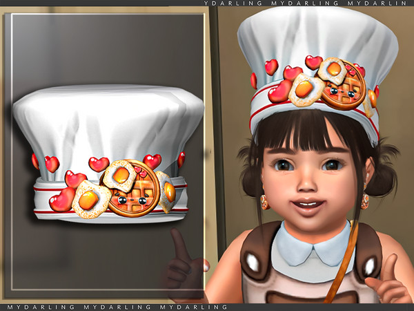 Sims 4 — cute waffle hat by Mydarling20 — new mesh