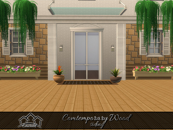 Sims 4 — Comtemporary Wood Siding1 by Emerald — This comtemporary wood siding can provides ingenious durability and