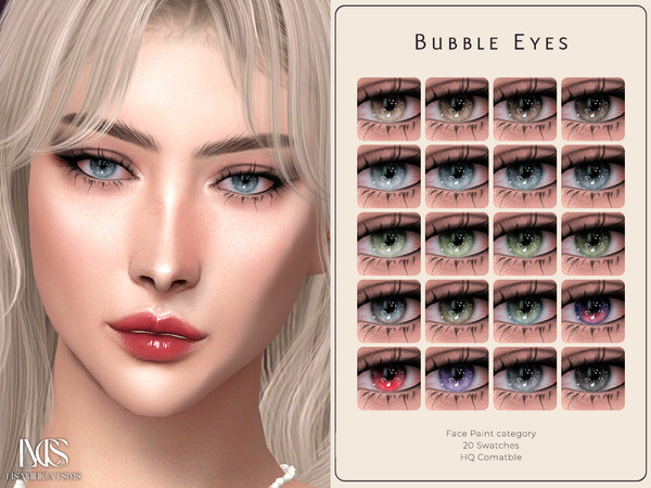 Sims 4 — Bubble Eyes by VELYSEA — -Face Paint category -HQ comatble -20 swatches -All Skin