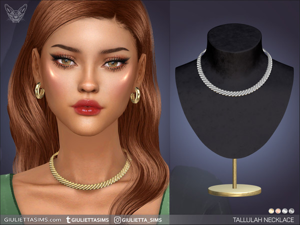 Sims 4 — Tallulah Necklace by feyona — Tallulah Necklace comes in 4 colors of metal: yellow gold, white gold, rose gold