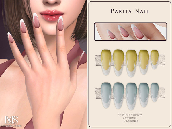 Sims 4 — Parita Nail by VELYSEA — -Fingernail category -HQ comatble -9 swatches