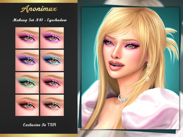 Sims 4 — Makeup Set N41 - Eyeshadow by Anonimux_Simmer — - 8 Swatches