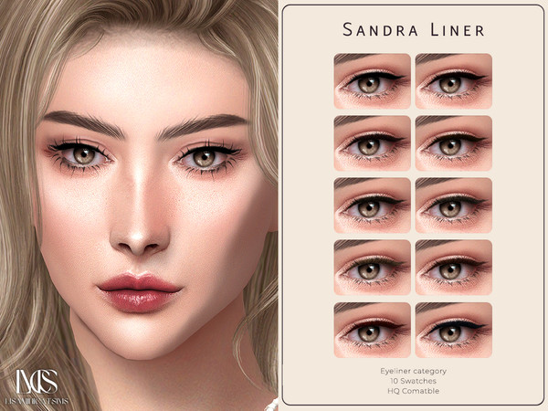 Sims 4 — Sandra Liner by Lisaminicatsims — -Eyeliner category -HQ comatble -10 swatches