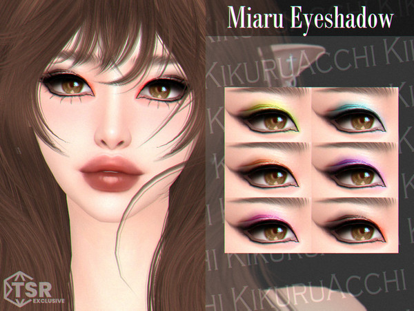 Sims 4 — Miaru Eyeshadow by Kikuruacchi — - It is suitable for Female and Male. ( Teen to Elder ) - 6 swatches - HQ