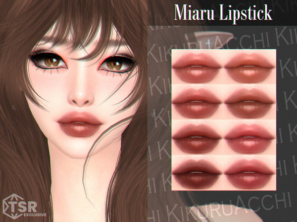 Sims 4 — Miaru Lipstick by Kikuruacchi — - It is suitable for Female and Male. ( Teen to Elder ) - 8 swatches - HQ