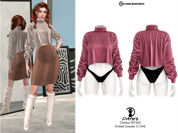 Sims 4 — Clothes SET463 - Knitted Sweater C1546 by Daph's — 6 Swatches