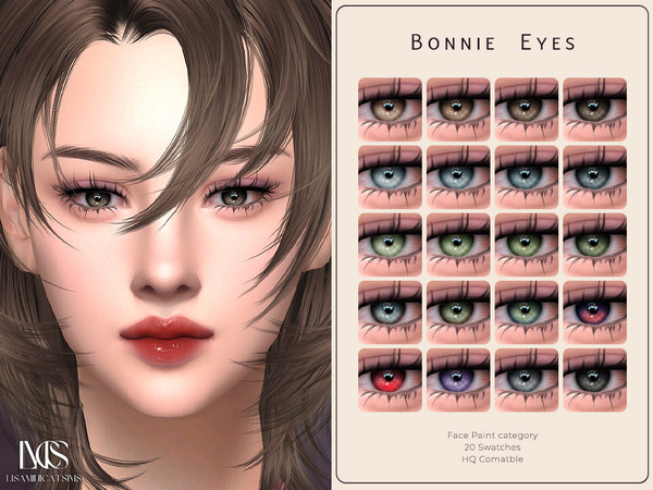 Sims 4 — Bonnie Eyes by VELYSEA — -Face Paint category -HQ comatble -20 swatches