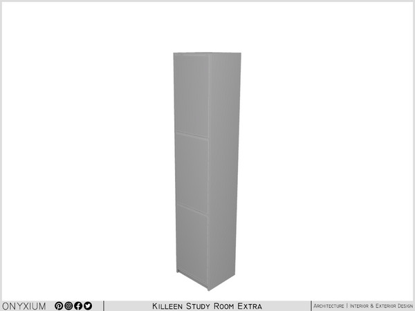 Sims 4 — Killeen Cabinet Tall With Three Doors by Onyxium — Onyxium@TSR Design Workshop Study Room Collection - Belong To