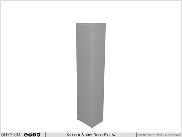 Sims 4 — Killeen Cabinet Tall With Single Door by Onyxium — Onyxium@TSR Design Workshop Study Room Collection - Belong To