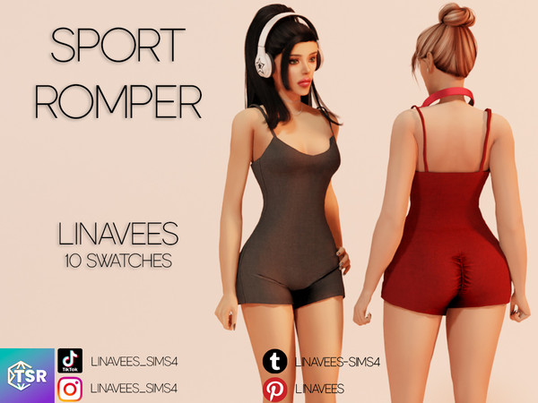 Sims 4 — ALYSSA - SPORT ROMPER by linavees — New Mesh