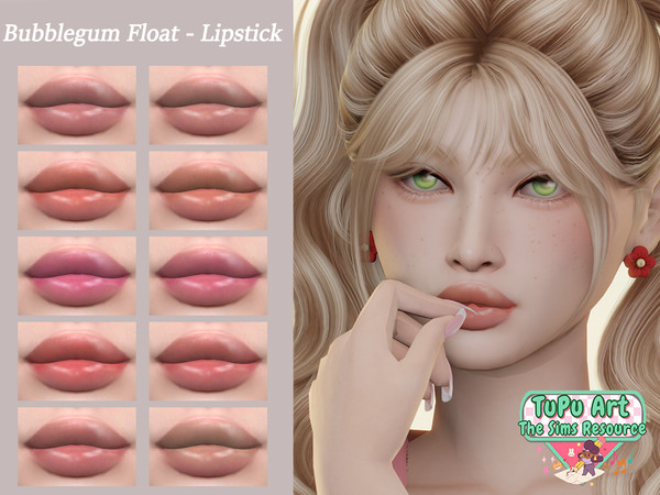 Sims 4 — TuPu Art Collab - Bubblegum Float - Lipstick by Layla — Previews were made using HQ Mod