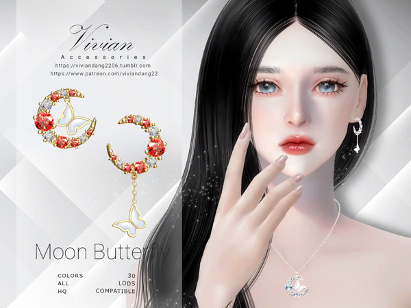 Sims 4 — Moon Butterfly - Earing by VivianDang — - All new meshes