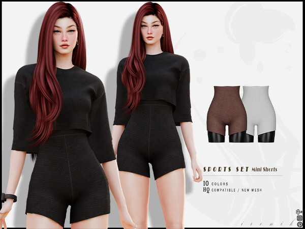 Sims 4 — SPORTS SET- Mini Shorts by _ironik_ — -10 Colors