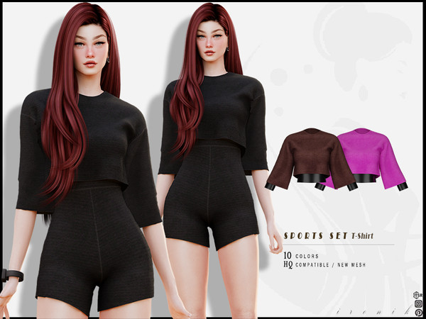 Sims 4 — SPORTS SET - T-Shirt by _ironik_ — -10 Colors