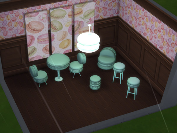 Sims 4 — Macaron Table by maddycakes94 — For your foodie decorating needs and bakery!