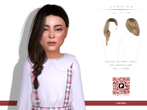 Sims 4 — Jasmine - child hairstyle by LEXEL_s — 30 swatches