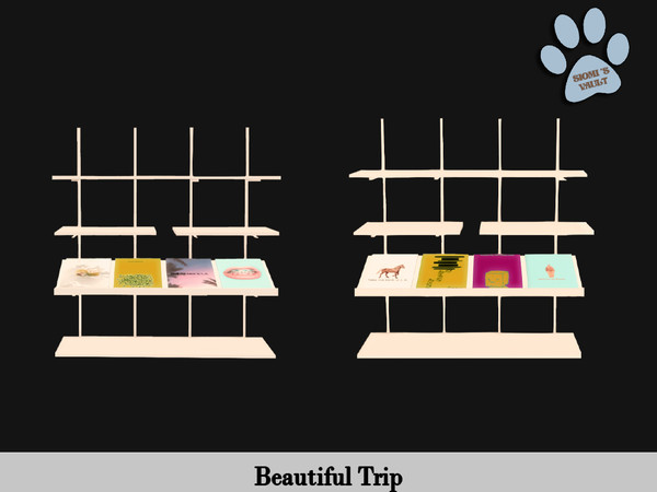 Sims 4 — Beautiful Trip - Shelves by siomisvault — Hello! A lot happened my computer died for 24 hours but I brought it