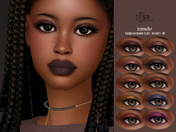 Sims 4 — IMF Natalja Eyeshadow N.382 by IzzieMcFire — Natalja Eyeshadow N.382 contains 10 colors in hq texture.