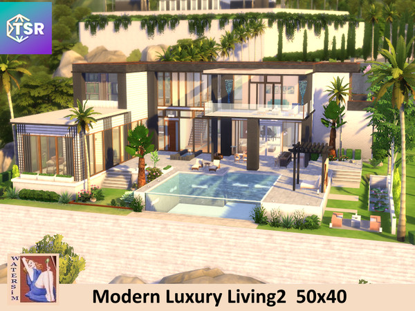 Sims 4 — ws Modern Luxury Living 2 NoCC by watersim44 — Modern Luxury Living2, Inspired from this "Luxury Modern