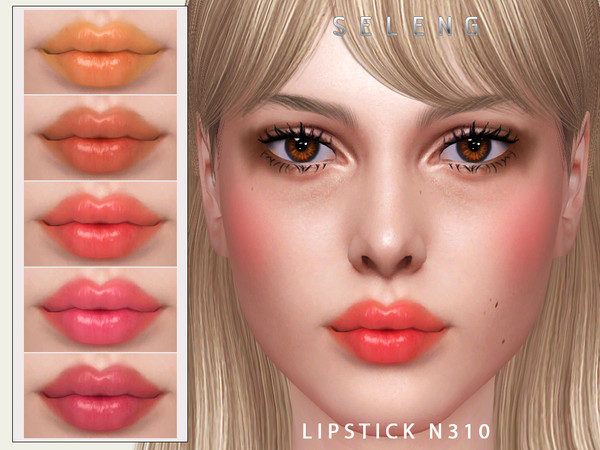 Sims 4 — Lipstick N310 by Seleng — The lipstick has 15 colours and HQ compatible. Allowed for teen, young adult, adult