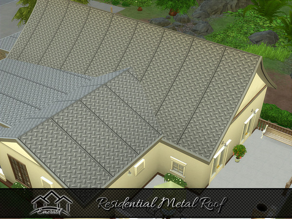 Sims 4 — Residential Metal Roof1 by Emerald — Metal roofing suited for residential and multi-use is energy saving and