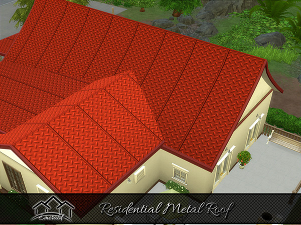 Sims 4 — Residential Metal Roof3 by Emerald — Metal roofing suited for residential and multi-use is energy saving and