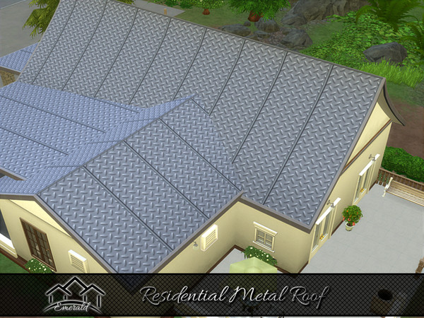 Sims 4 — Residential Metal Roof5 by Emerald — Metal roofing suited for residential and multi-use is energy saving and