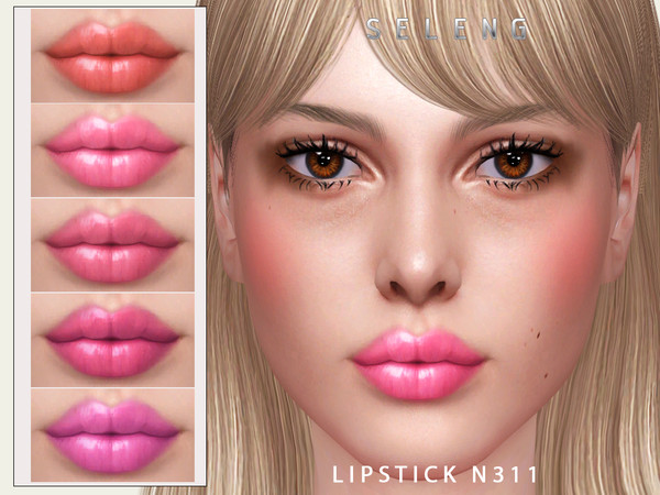 Sims 4 — Lipstick N311 by Seleng — The lipstick has 15 colours and HQ compatible. Allowed for teen, young adult, adult