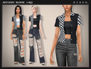 Sims 4 — Advisory Blouse - THE FUTURE IS NOW Collection. by Pipco — A checkered blouse in 4 swatches. Base Game