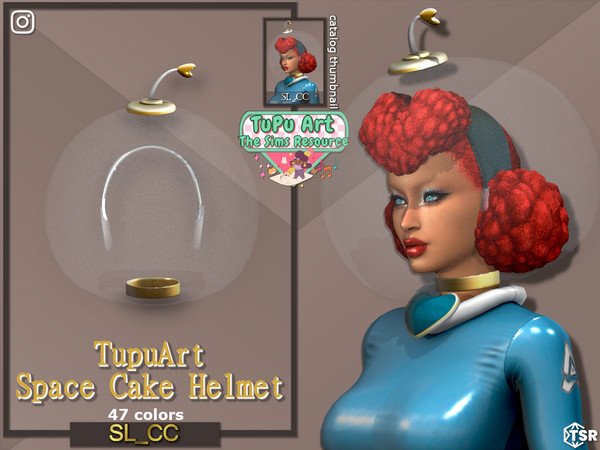 Sims 4 — TuPuArtCollab_SpaceCake_Helmet by Mona — -New mesh-
