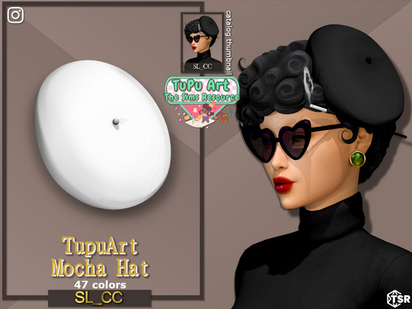 Sims 4 — TuPuArtCollab_Mocha_Hat by Mona — -New mesh-