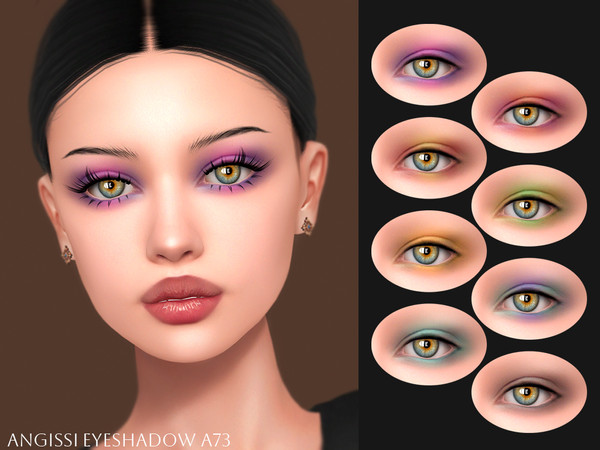 Sims 4 — Eyeshadow A73 by ANGISSI — PREVIEWS MADE USING HQ MOD 8 colors