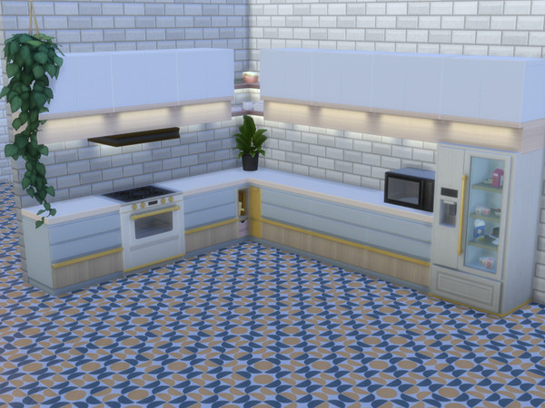 Sims 4 — Retro Oval Multicoloured Tile Floor by WinterWildsSims — A retro tiled flooring that comes in four colours,
