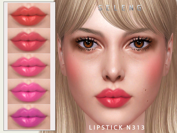 Sims 4 — Lipstick N313 by Seleng — The lipstick has 15 colours and HQ compatible. Allowed for teen, young adult, adult