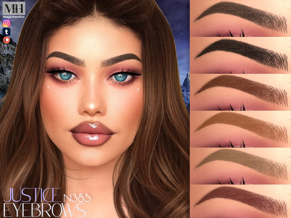 Sims 4 — Justice Eyebrows N385 by MagicHand — Aesthetic brows in 13 colors - HQ Compatible.