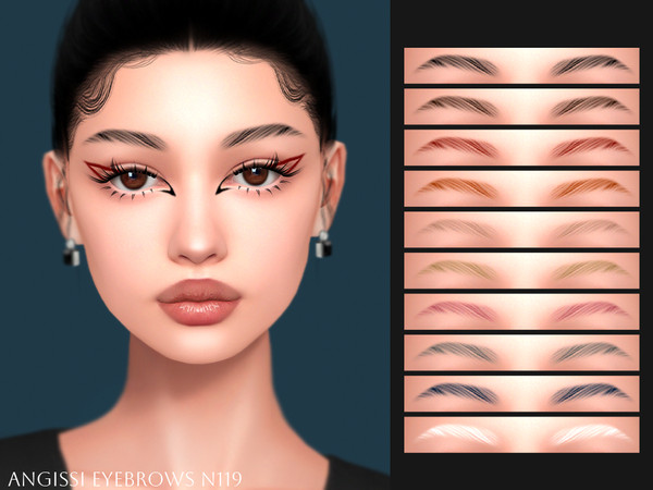 Sims 4 — Eyebrows n119 by ANGISSI — PREVIEWS MADE USING HQ MOD Female Teen to elder
