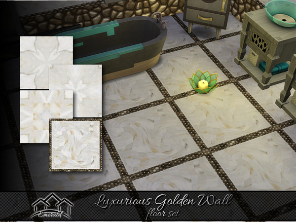 Sims 4 — Luxurious Golden Walls  floor set by Emerald — Enhance your interior with golden walls that can make your space