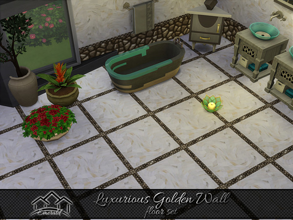 Sims 4 — Luxurious Golden Walls floor6 by Emerald — Enhance your interior with golden walls that can make your space more