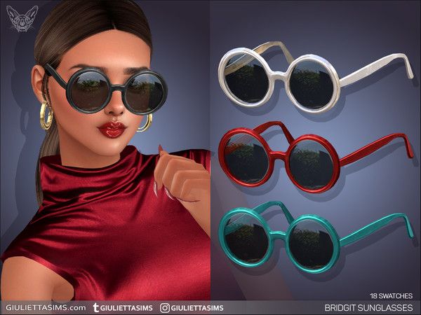 Sims 4 — Bridgit Sunglasses by feyona — Bridgit Sunglasses comes with 18 swatches.