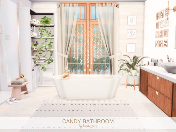 Sims 4 — Candy Bathroom by BlusterSims — Spacious bathroom with modern decor and simple touches. Size: 5x6