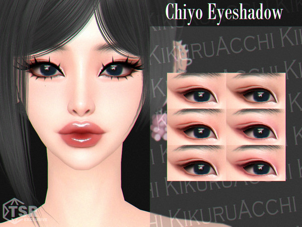 Sims 4 — Chiyo Eyeshadow by Kikuruacchi — - It is suitable for Female and Male. ( Teen to Elder ) - 6 swatches - HQ