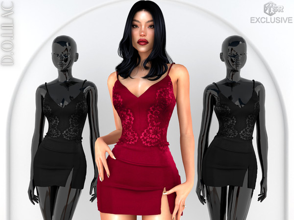 Sims 4 — Lace Detailed Mini Dress DO0764 by DOLilac — Custom thumbnail