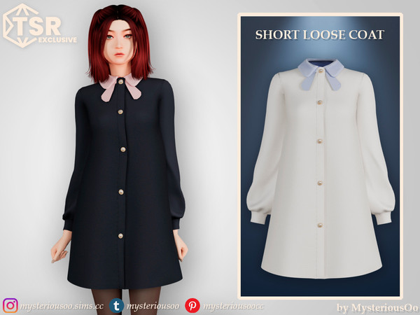 Sims 4 — Short loose coat by MysteriousOo — Short loose coat in 9 colors