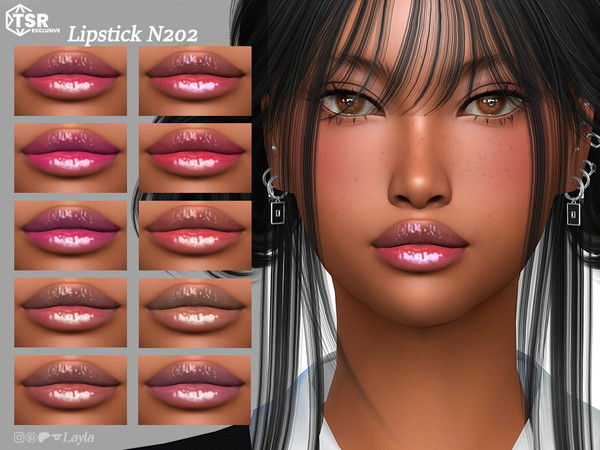 Sims 4 — Lipstick N202 by Layla — Previews were made using HQ Mod
